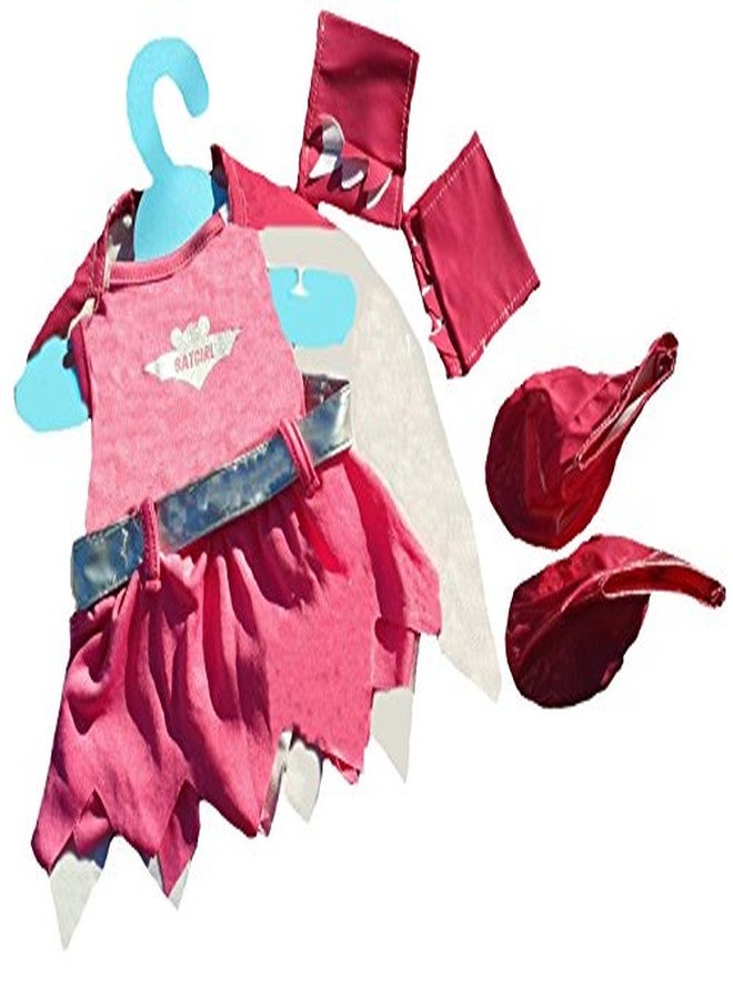 Stuffems Toy Shop Bat Girl Outfit with Cape, Arm Bands, Boots & Silver Belt Fits Most 14"-18" Build-a-Bear & Make Your Own Stuffed Animals - Image 3